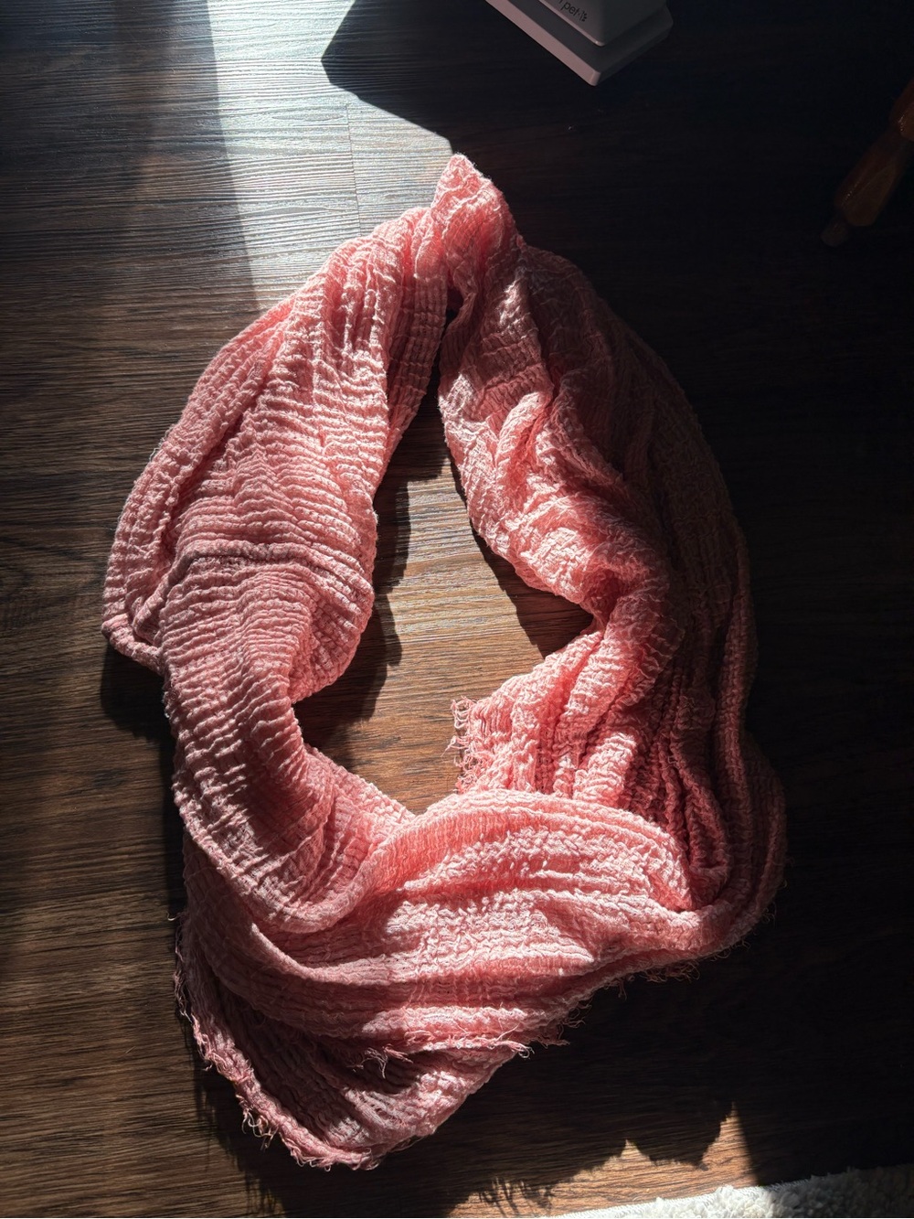 Light Pink Crinkle Infinity Scarf - Women Accessories